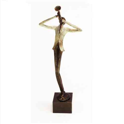 Bronzen beeld 'De trompettist'
