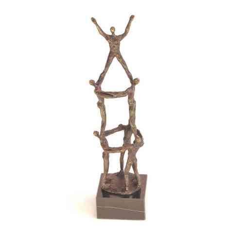 Sculpture en bronze "Travailler ensemble"