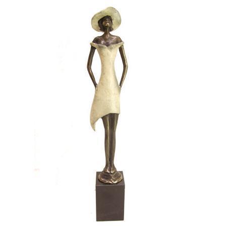 Bronzen beeld 'Stijlvolle dame'