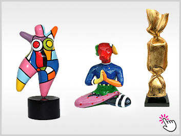 Sculptures d'art colorées et gaies