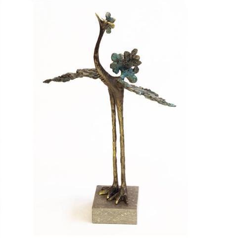 Sculpture en bronze "Oiseau gracieux".