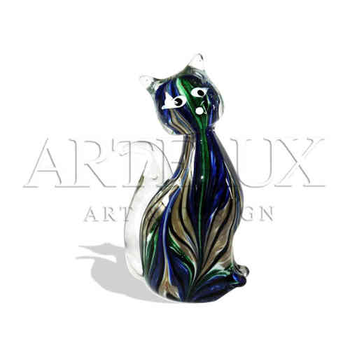 Sculpture en verre \"Chat coloré\" AR-DKGL203