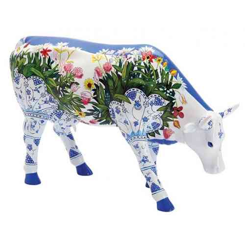 Colourful Deco object CowParade art cow 'Musselmalet'