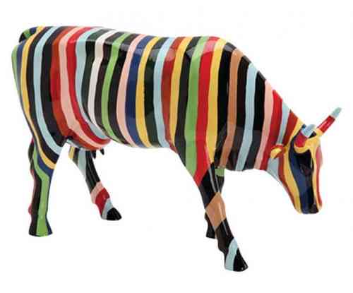 Mucca d'arte decorativa CowParade 'Striped'