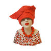 Sculpture d'art en céramique \"Lady in Red\" de Jeannie Hoovers