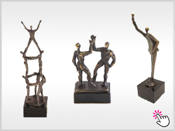 Statues en bronze symbolisme Affaires