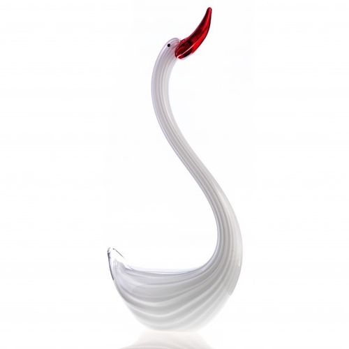 Glass Deco 'White Swan'
