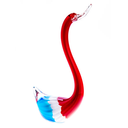 Glass deco 'Coloured Swan'