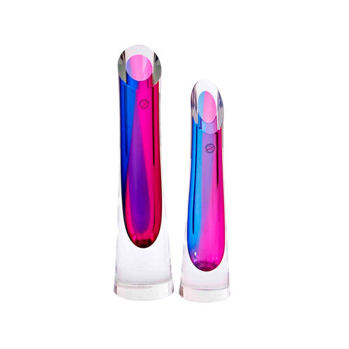 Glazen kristallen vazen 'Paars Roze'