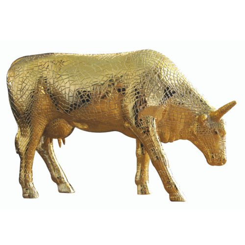 Cow Parade art cow 'Mira Moo Gold'