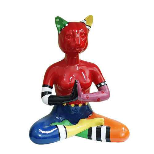 Farbenfrohe dekorative Yoga-Katze