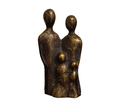 Bronzeskulptur 'Vierköpfige Familie'
