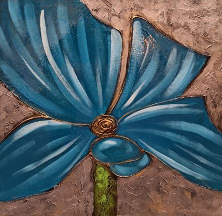 Flower Painting on canvas Blue