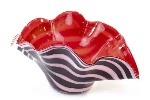 Glass Bowl Zebra art