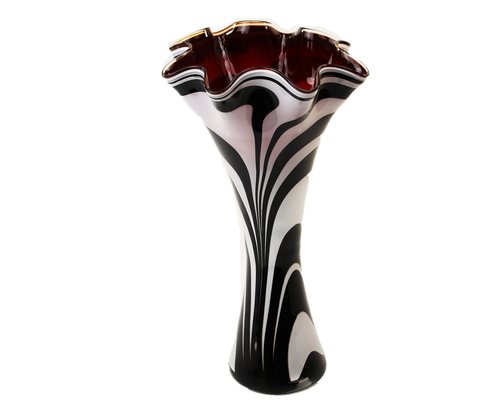 Striped glass Zebra color vase